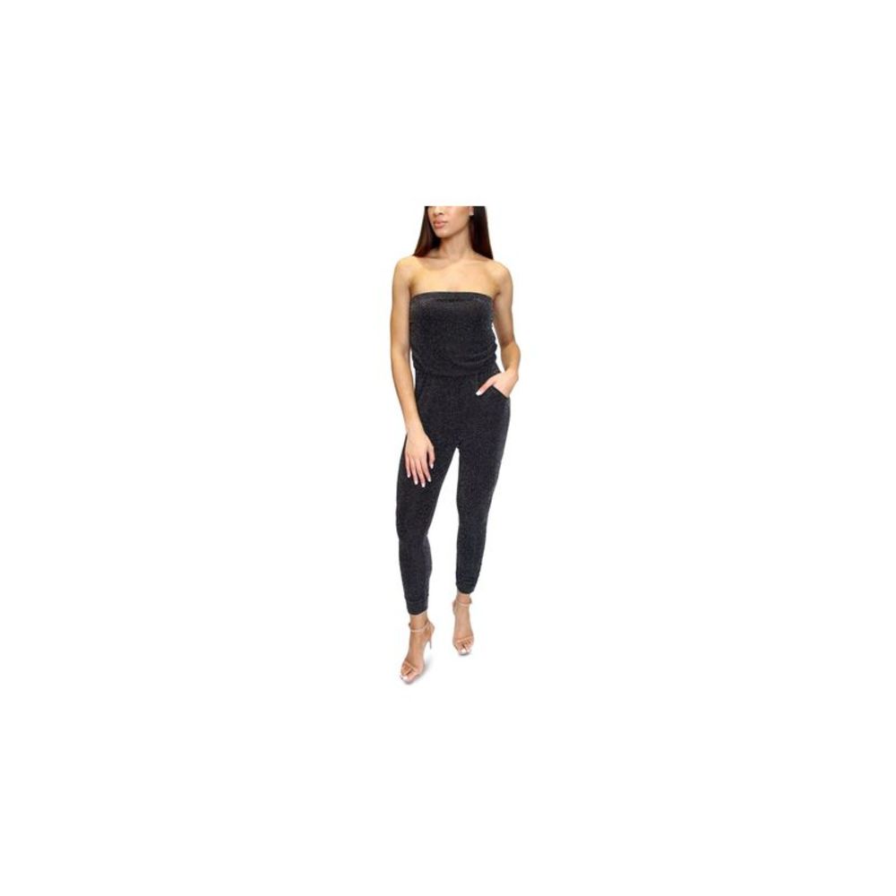 DONT YOU DARE Womens Black Sleeveless Skinny Evening Jumpsuit Juniors Size: M